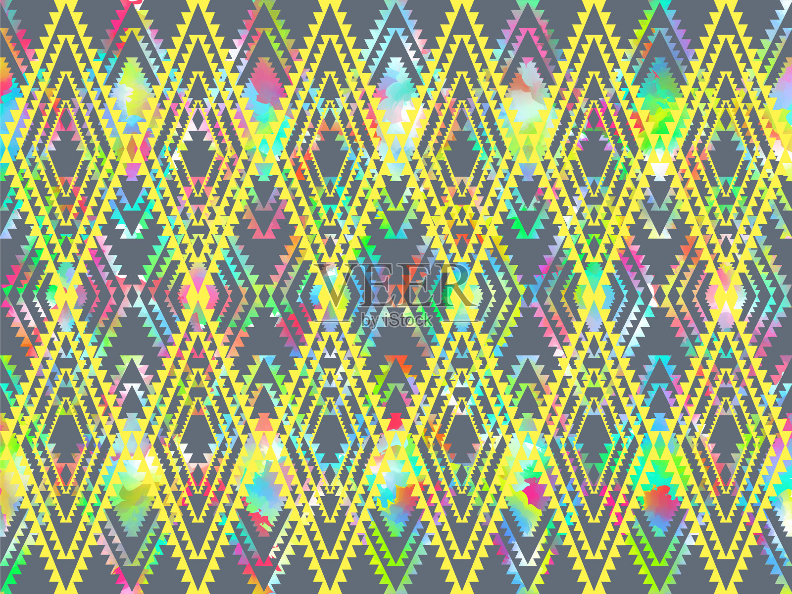 部落夏天背景彩色水彩效果2插画图片素材