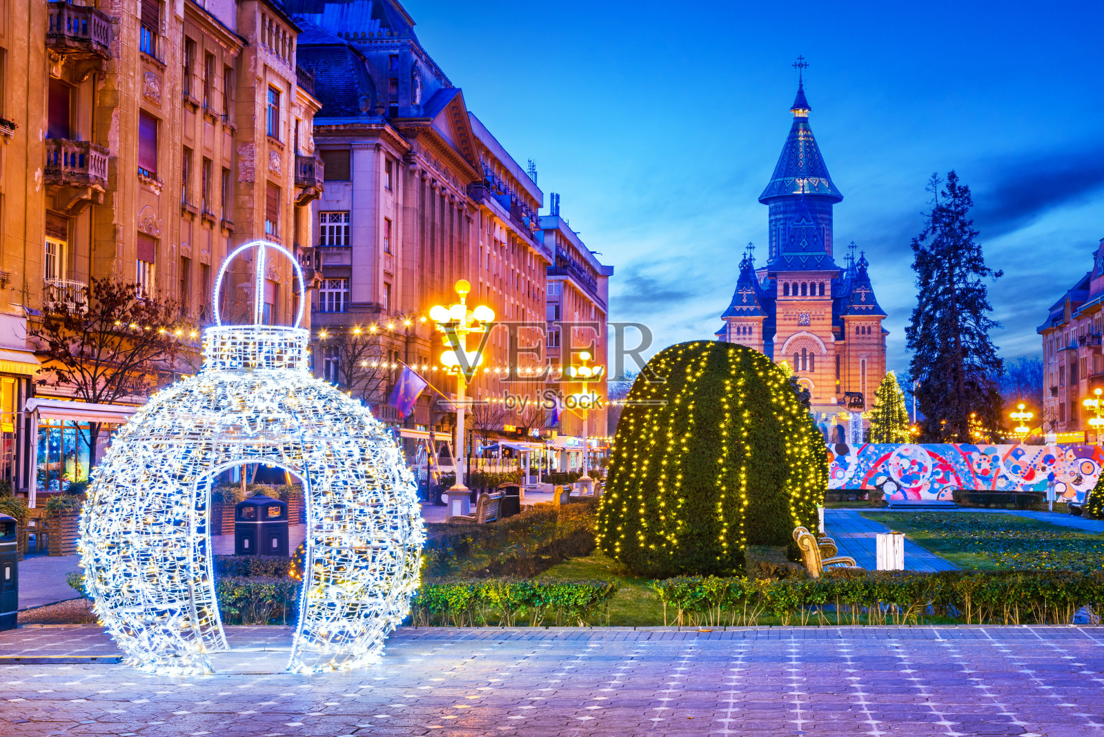 罗马尼亚的蒂米什瓦拉——东欧的圣诞市场照片摄影图片
