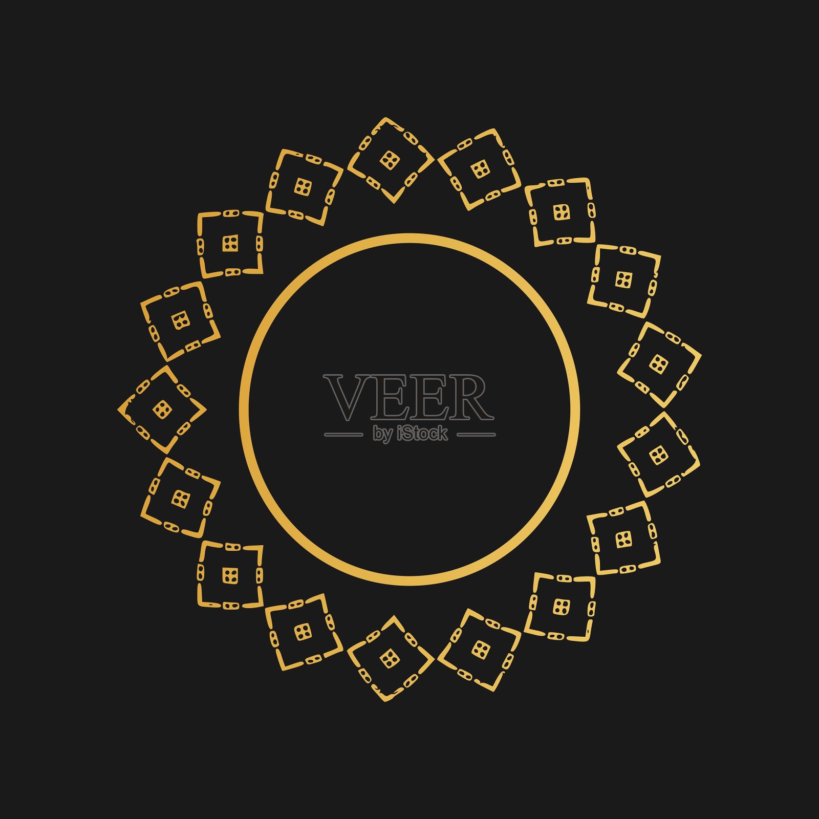 伊斯兰装饰。华丽的元素设计的地方，文字，婚礼请柬，贺卡。插画图片素材