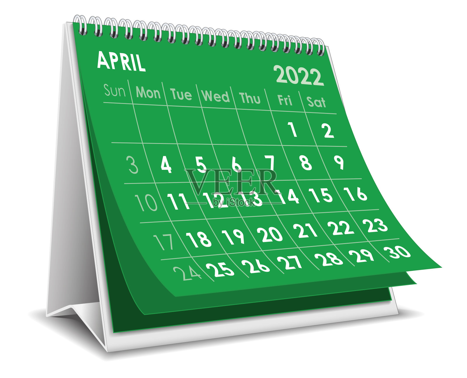 2022年4月日历设计模板素材