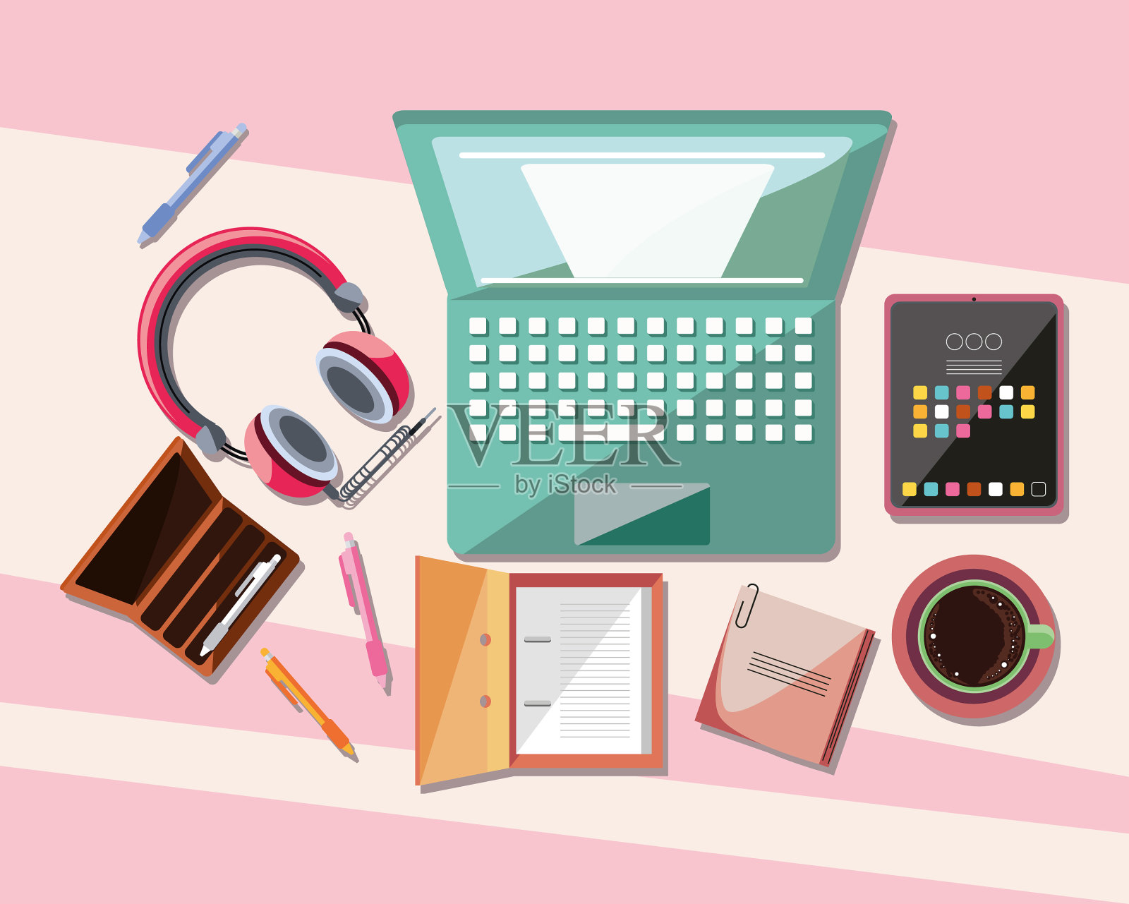 办公用品和设备插画图片素材