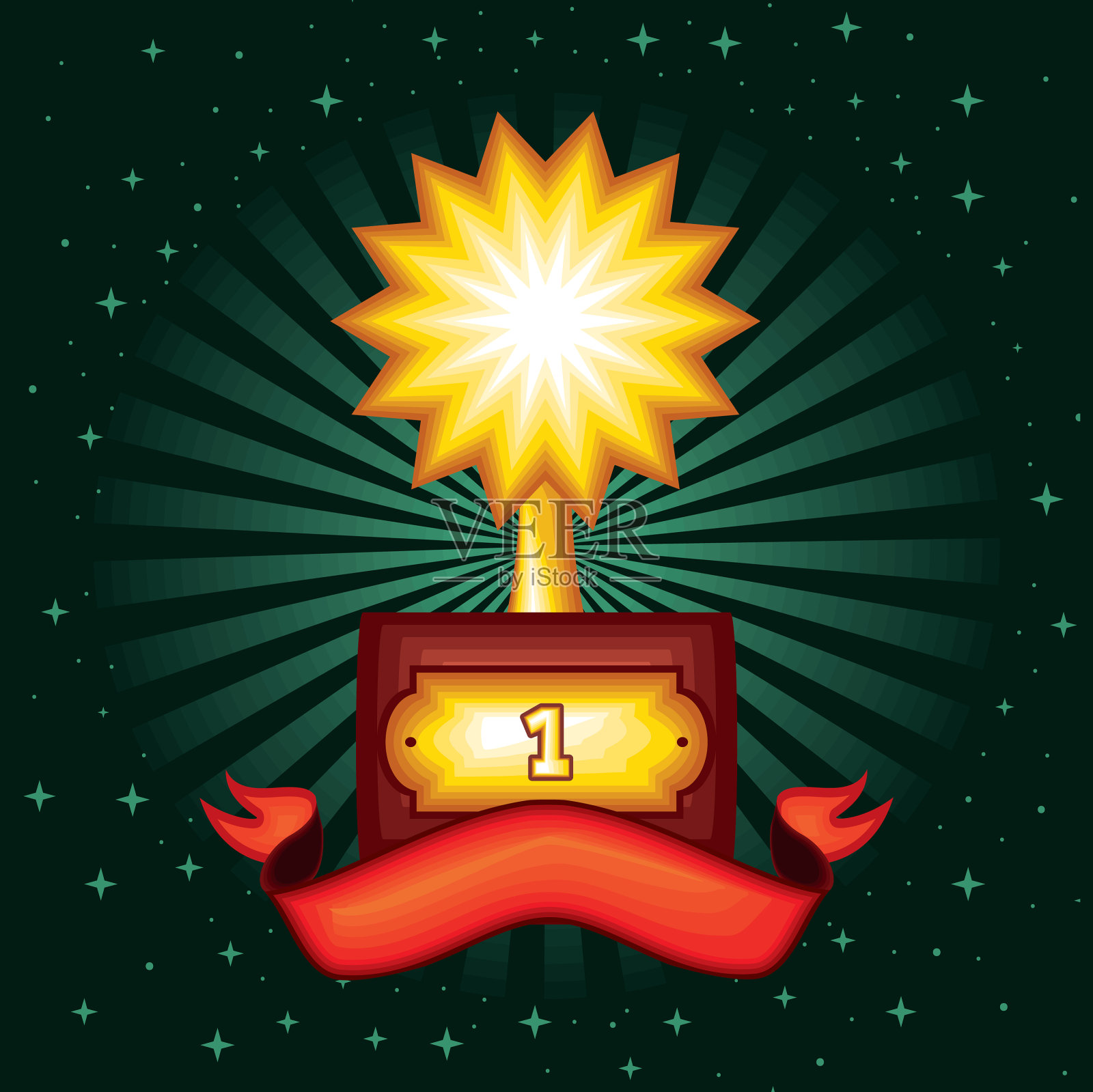 黄金之星奖插画图片素材