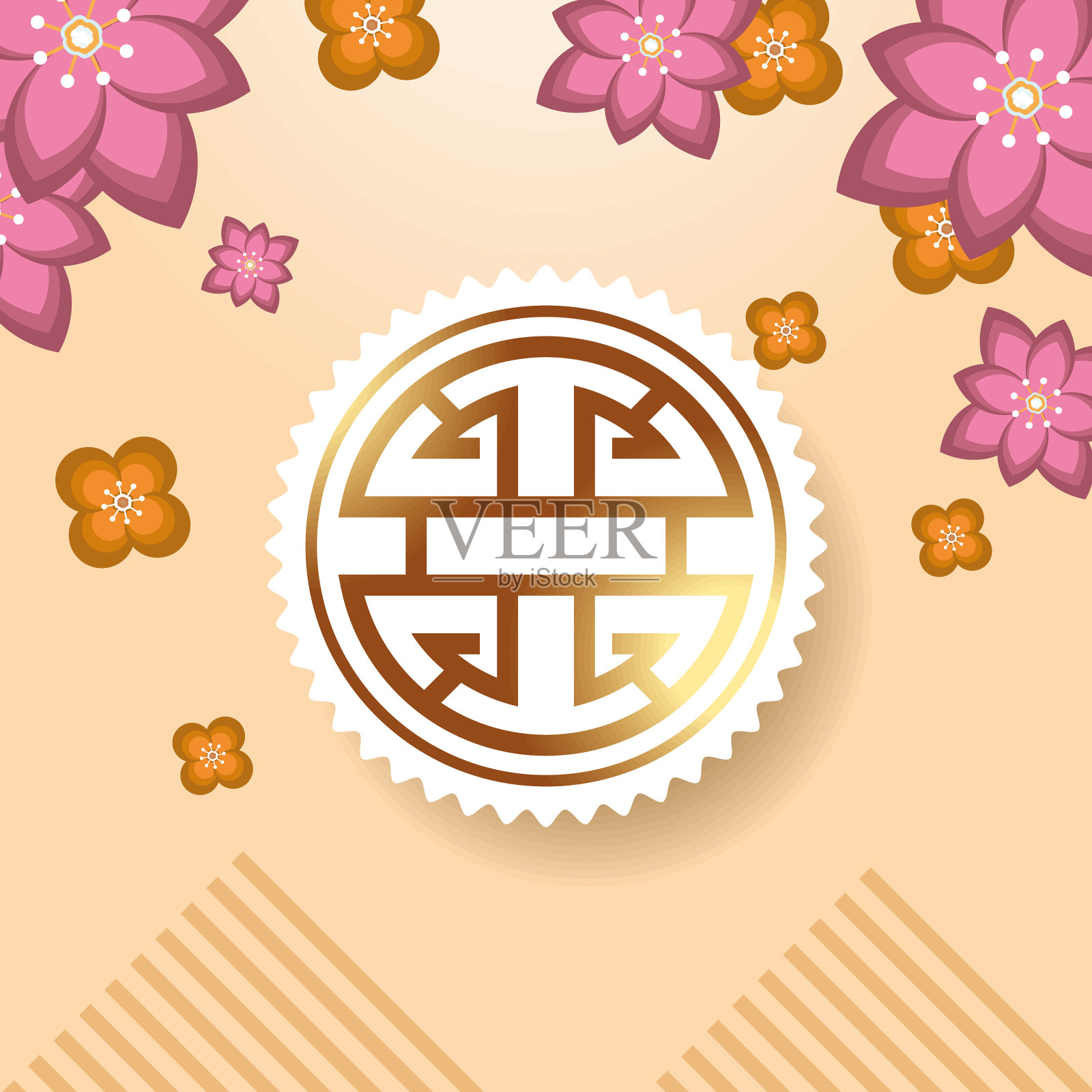 中国鲜花装饰插画图片素材