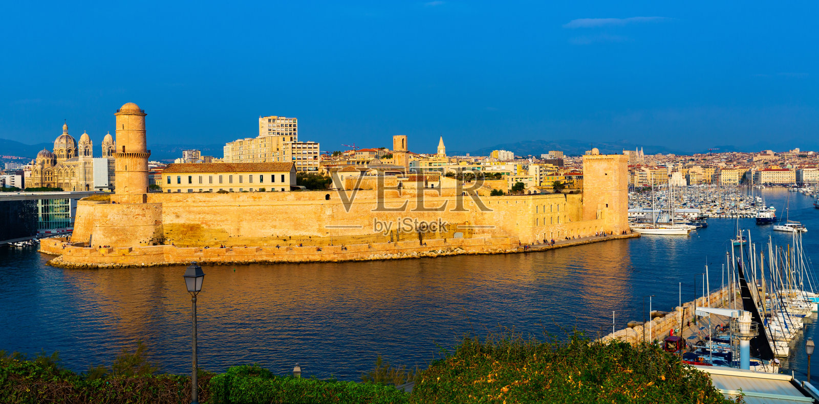 马赛圣让堡令人印象深刻的景色照片摄影图片