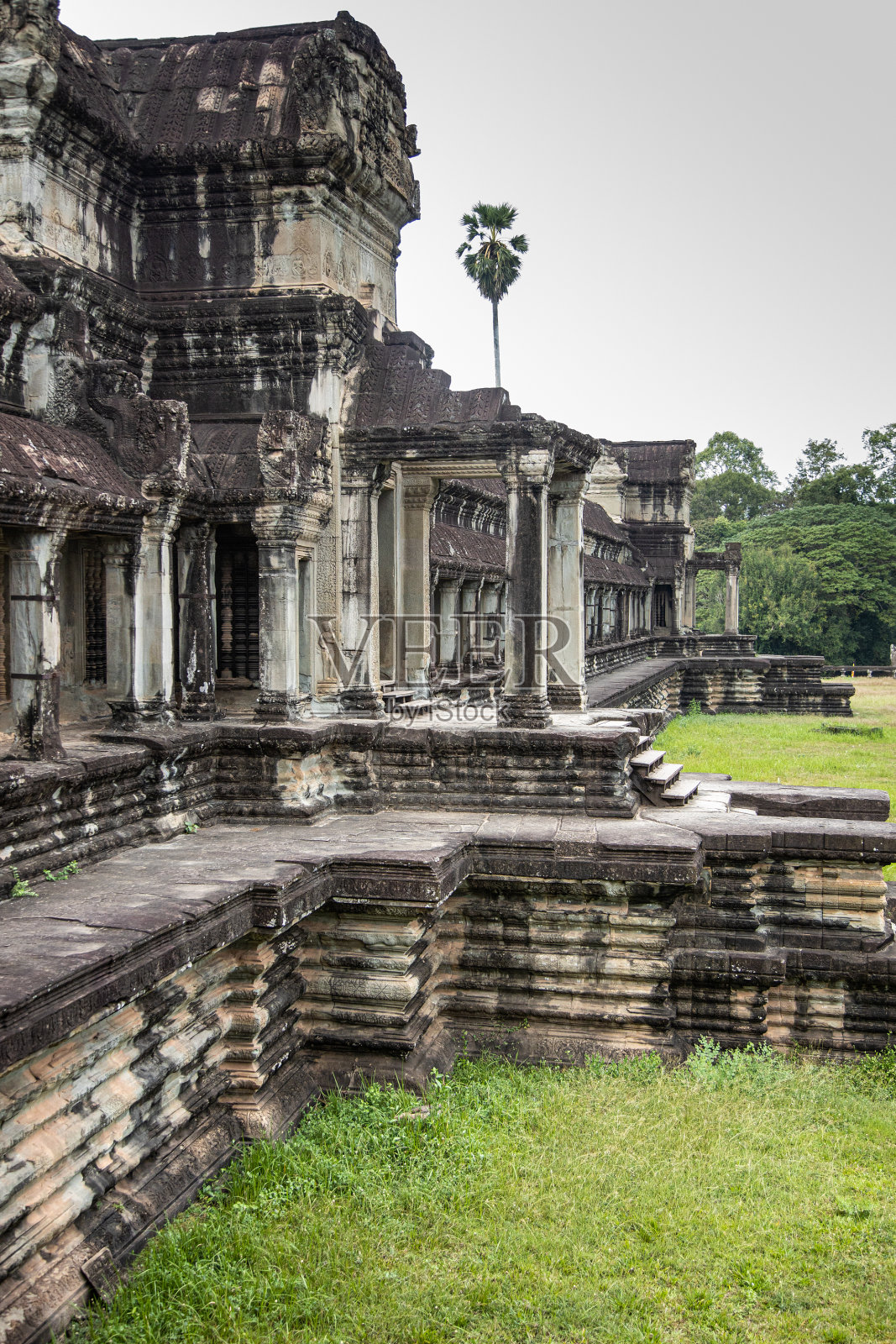 柬埔寨暹粒丛林中的古老寺庙废墟照片摄影图片