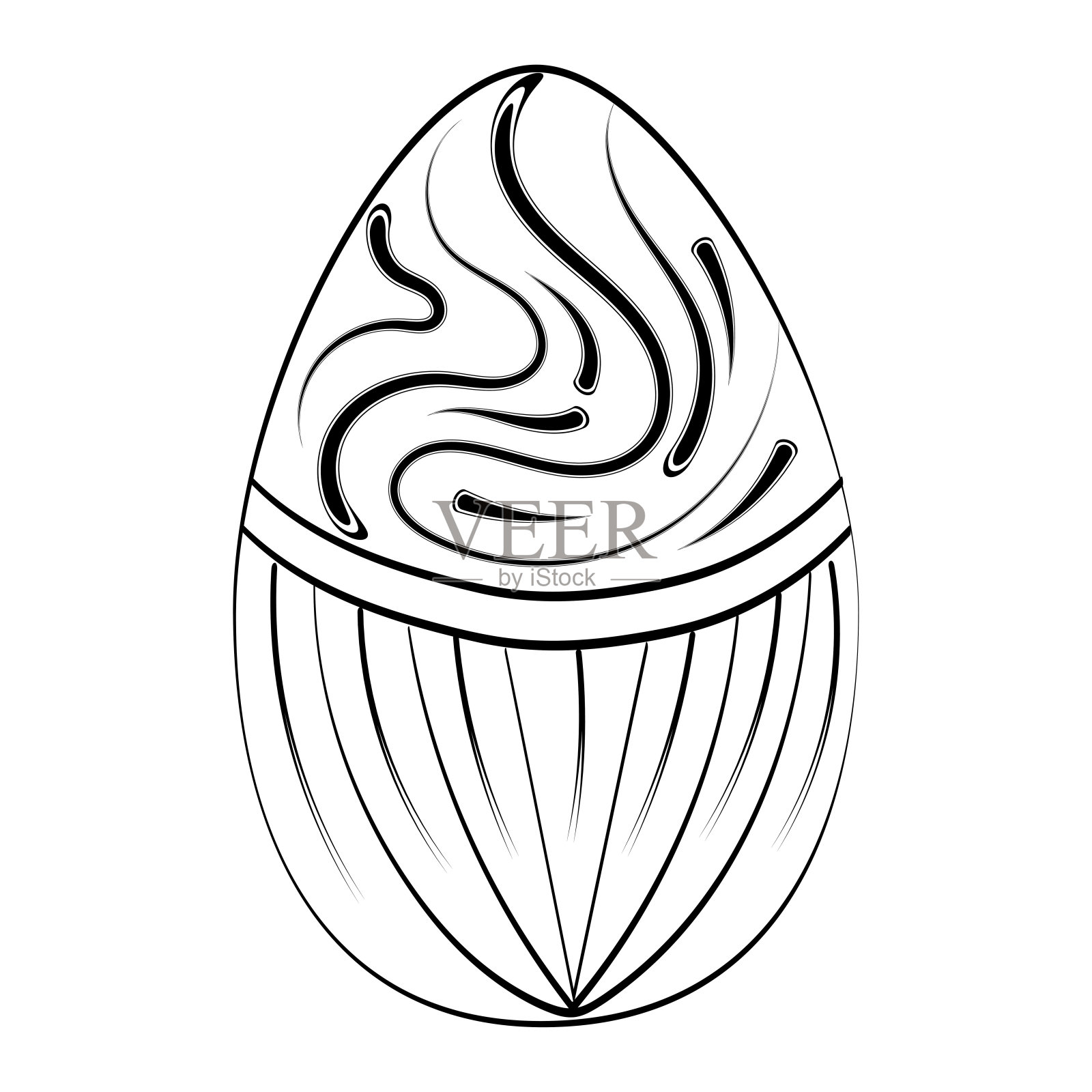 带有装饰品和装饰的复活节彩蛋插画图片素材