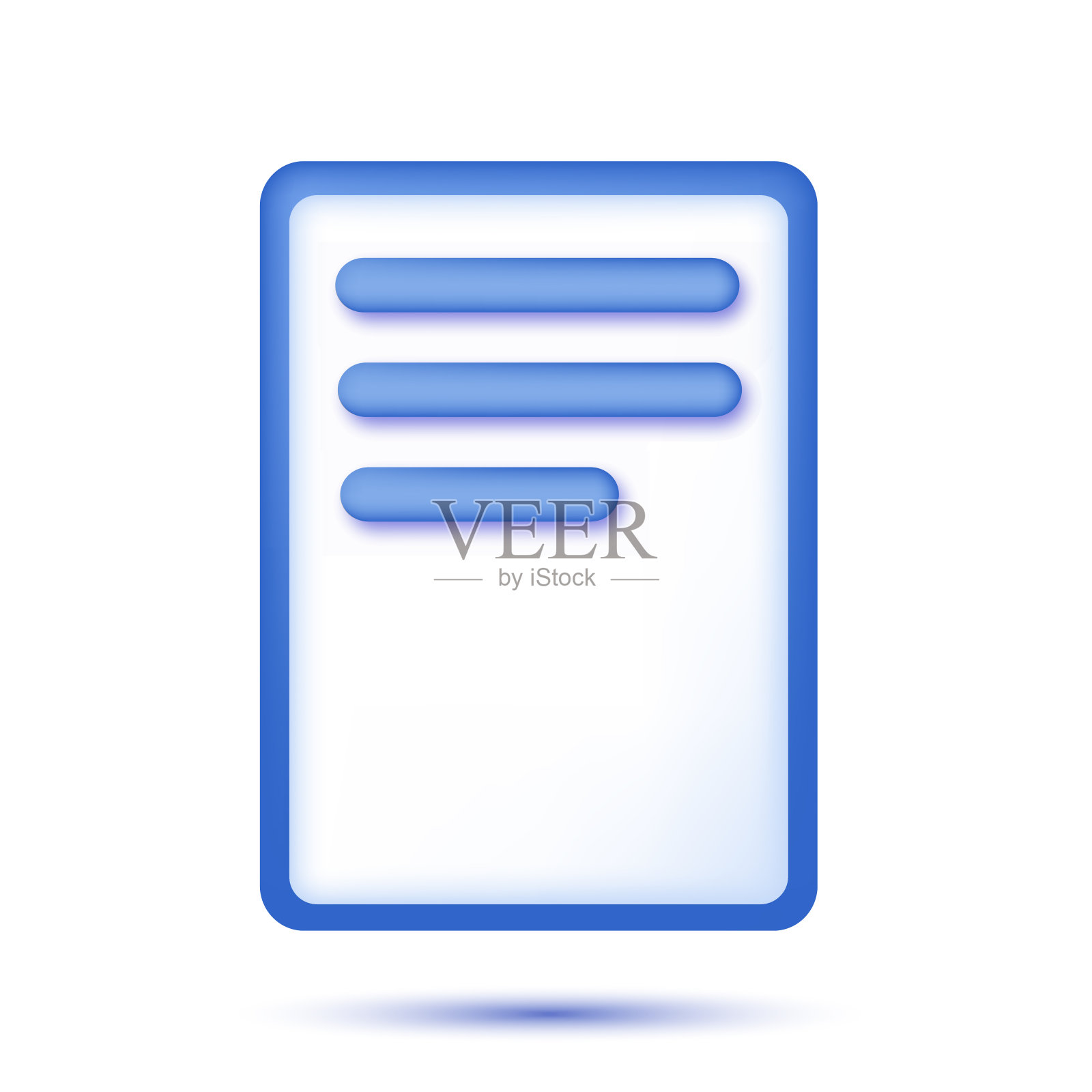 3d选中的文档按钮。向量插画图片素材