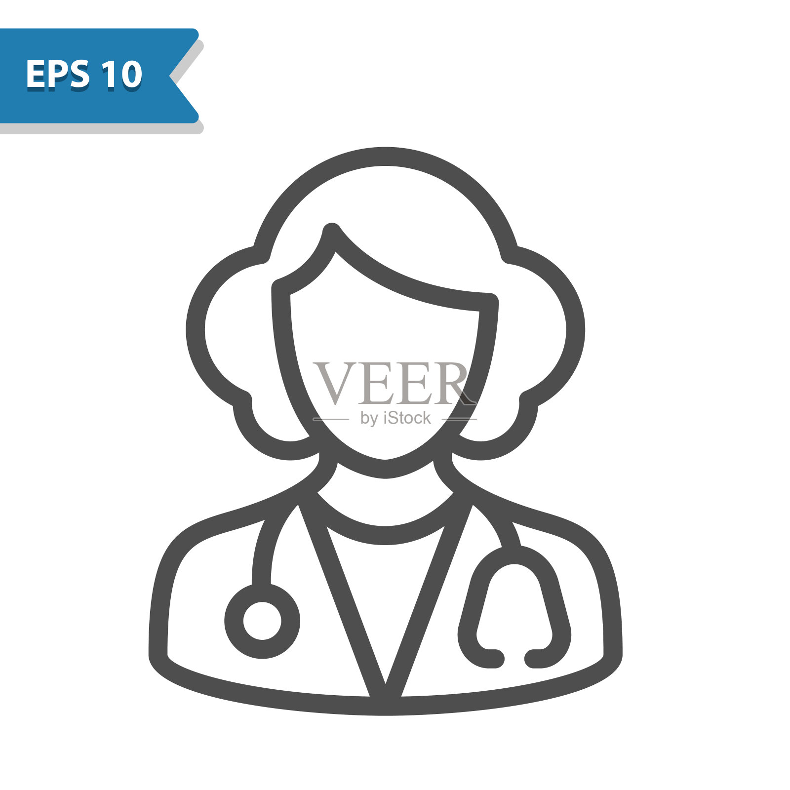 女医生图标。女医生插画图片素材