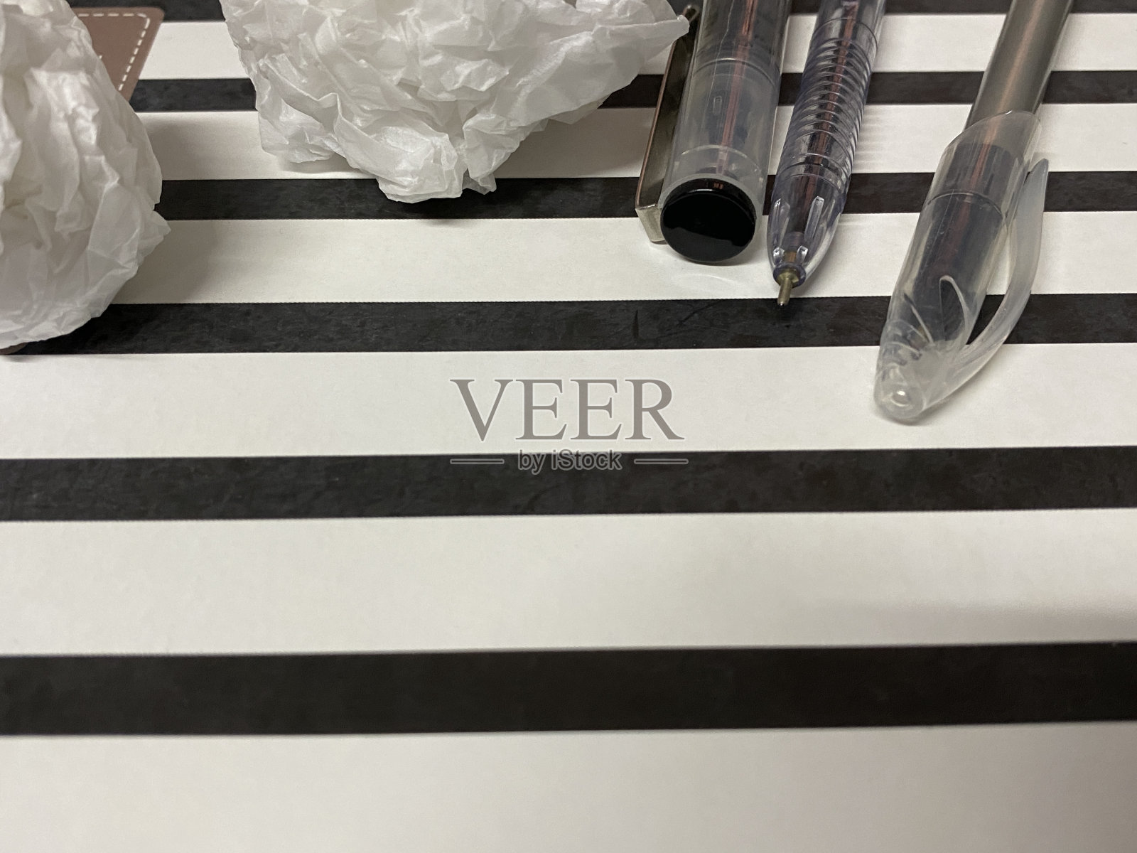 办公室物体的单色模型。照片摄影图片