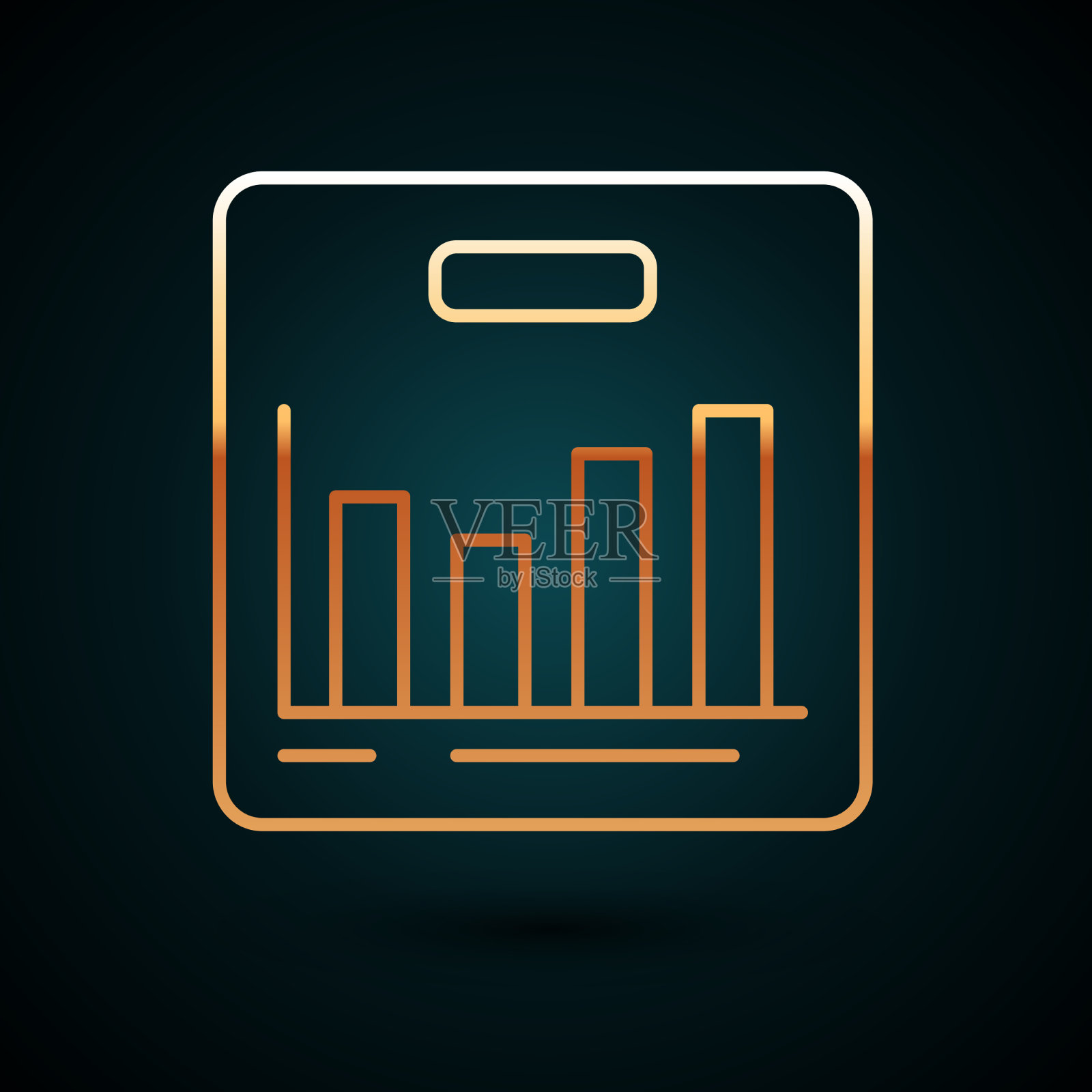 孤立的金线饼图信息图表图标图标素材