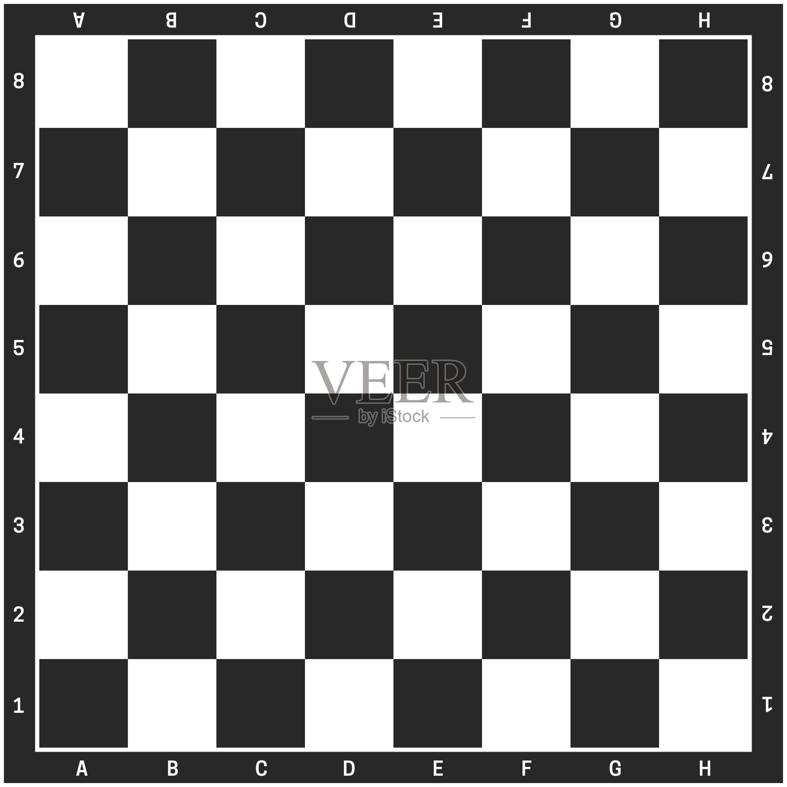 黑白方块的象棋背景。插画图片素材