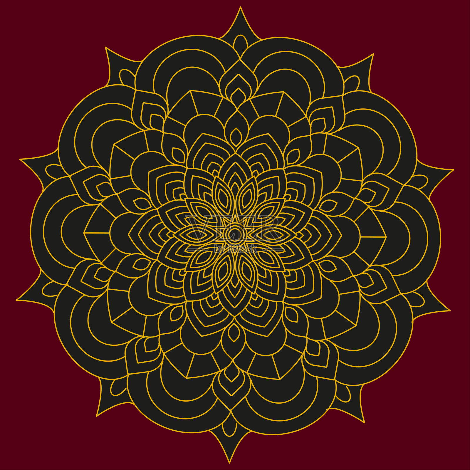 曼荼罗。装饰点缀。抽象装饰圆形图案。程式化的设计元素。插画图片素材