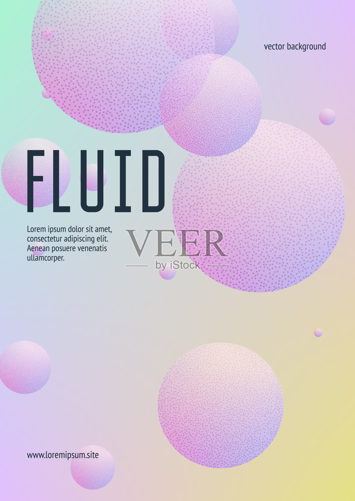 极小的形状覆盖着全息流体插画图片素材