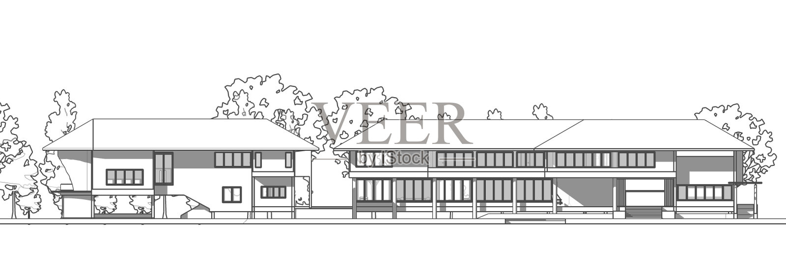 建筑图纸插画图片素材