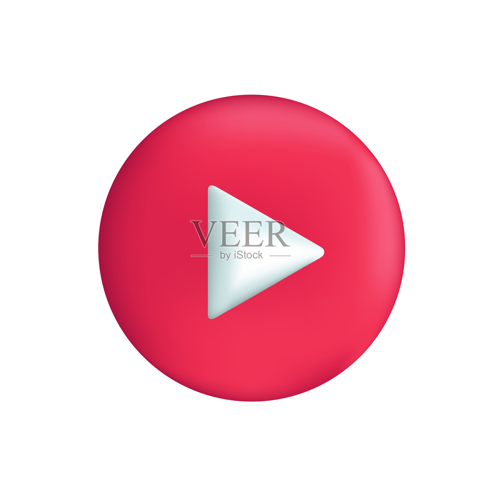 播放按钮3d卡通风格矢量插图设计。设计元素图片