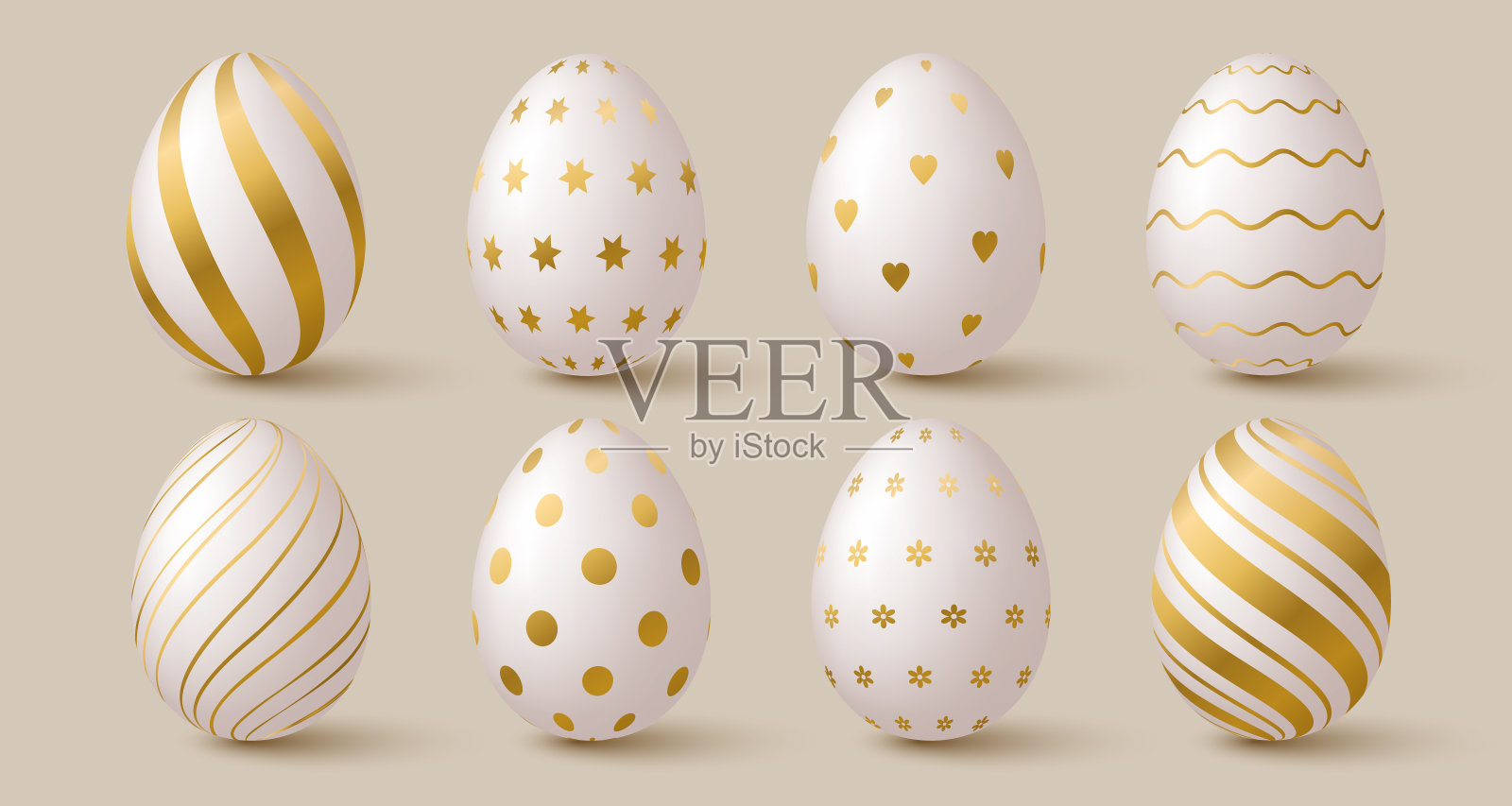 复活节彩蛋集插画图片素材