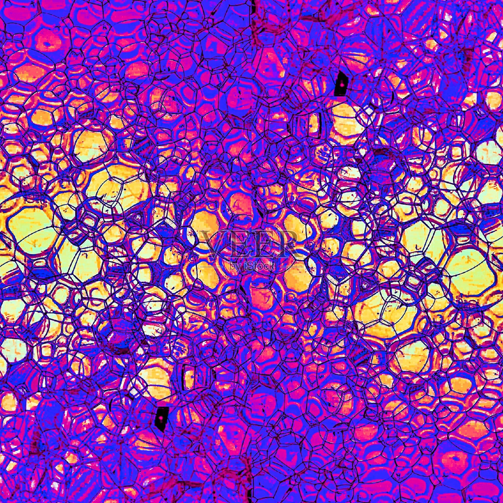 橙紫气泡分形插画图片素材