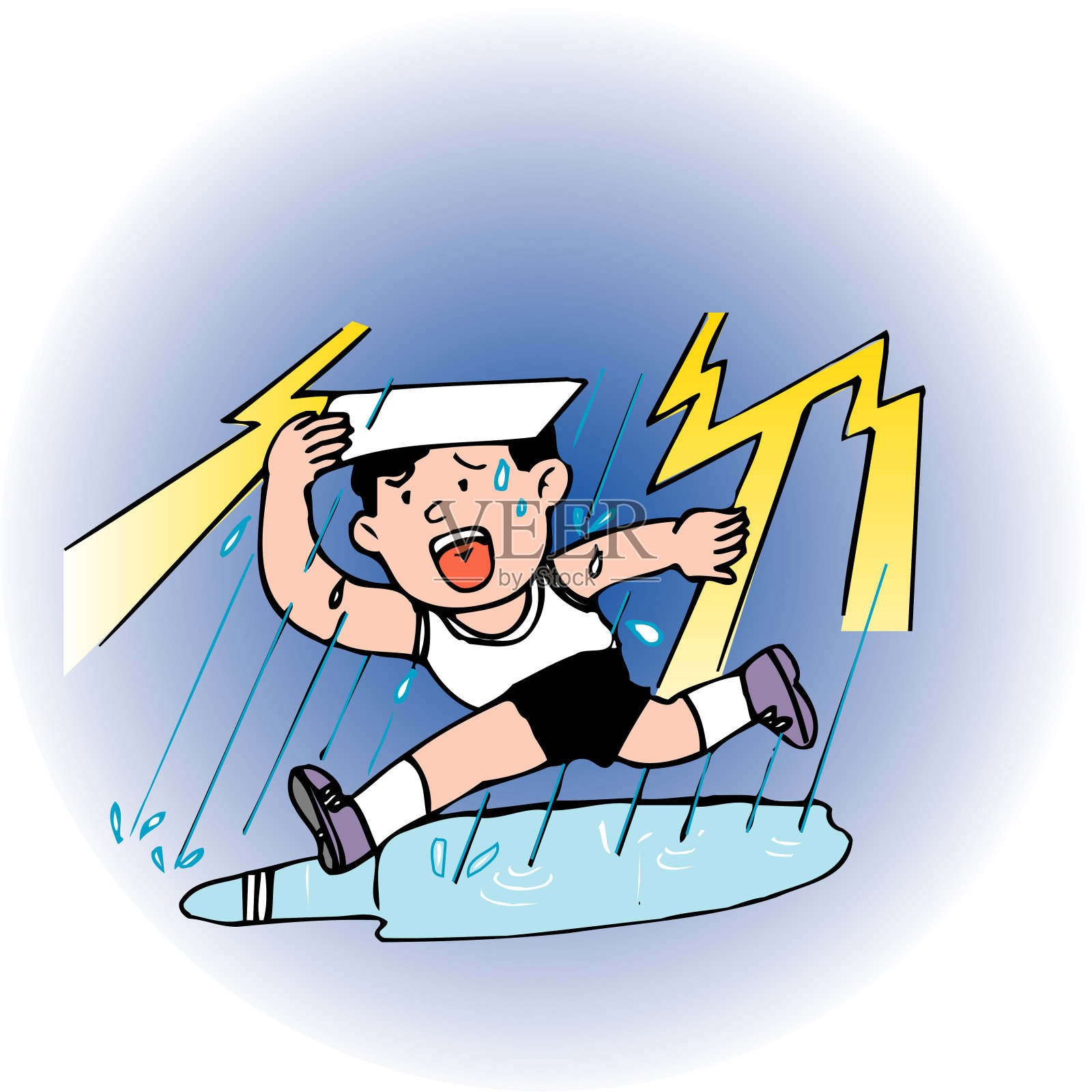 雷雨插画图片素材