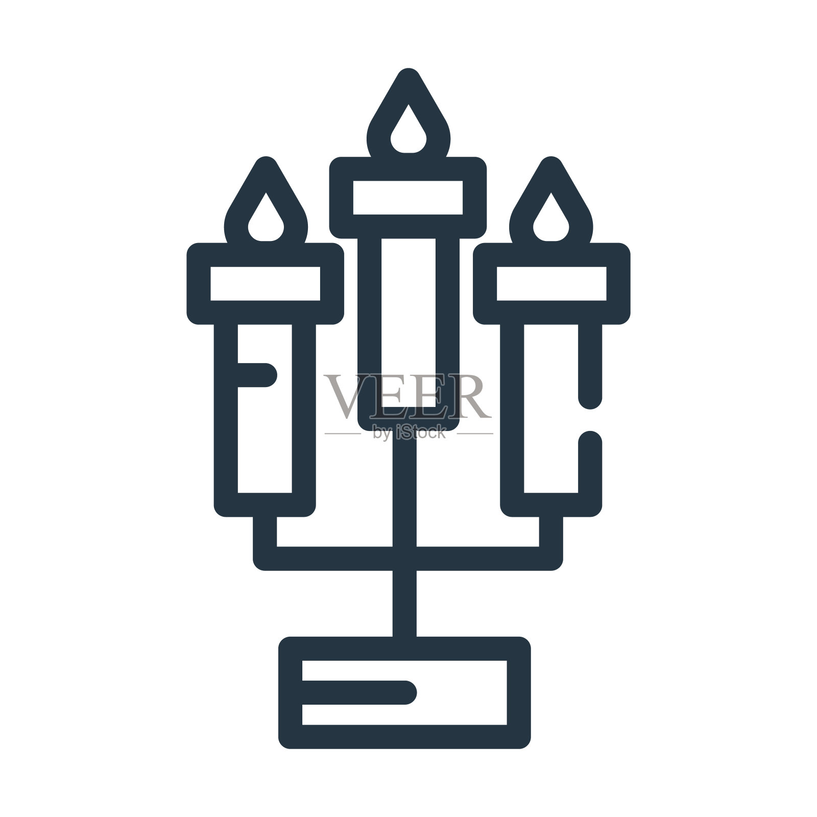 烛台细线图标。宗教，光明节线性图标从家具和家居概念孤立的轮廓标志。矢量插图符号元素的网页设计和应用程序。插画图片素材