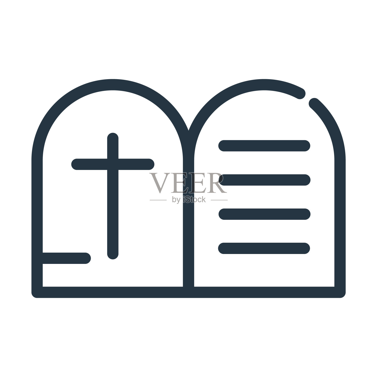 戒律细线图标。科技、通讯的线性图标源自宗教概念孤立的轮廓符号。矢量插图符号元素的网页设计和应用程序。插画图片素材