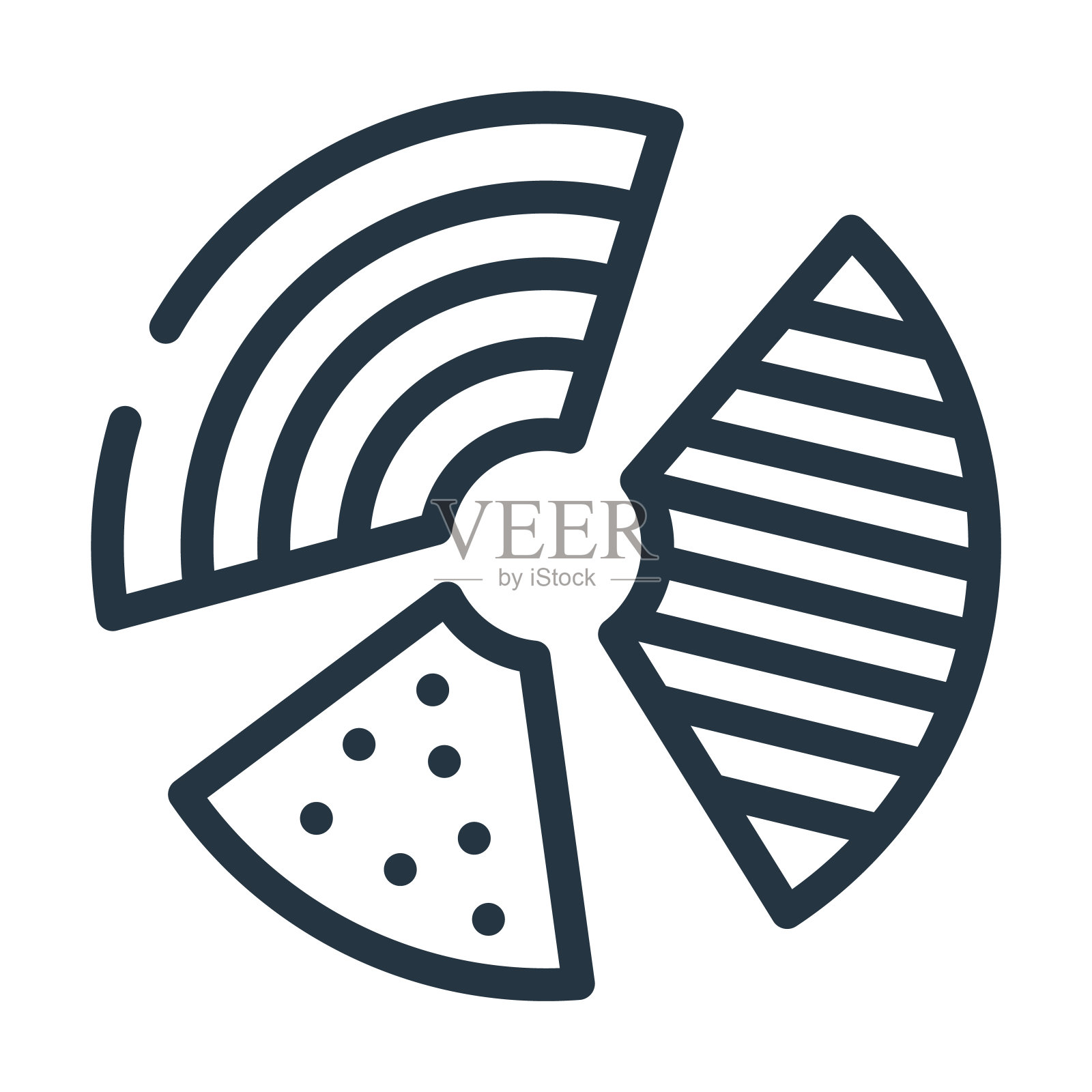 图形派细线图标。业务，表示线性图标从业务和分析概念孤立轮廓符号。矢量插图符号元素的网页设计和应用程序。插画图片素材