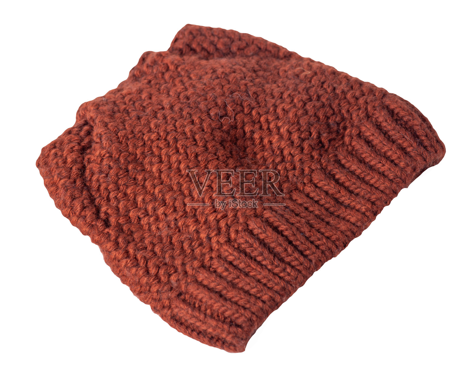 妇女的帽子编织孤立在白色背景上。温暖的冬季配件照片摄影图片