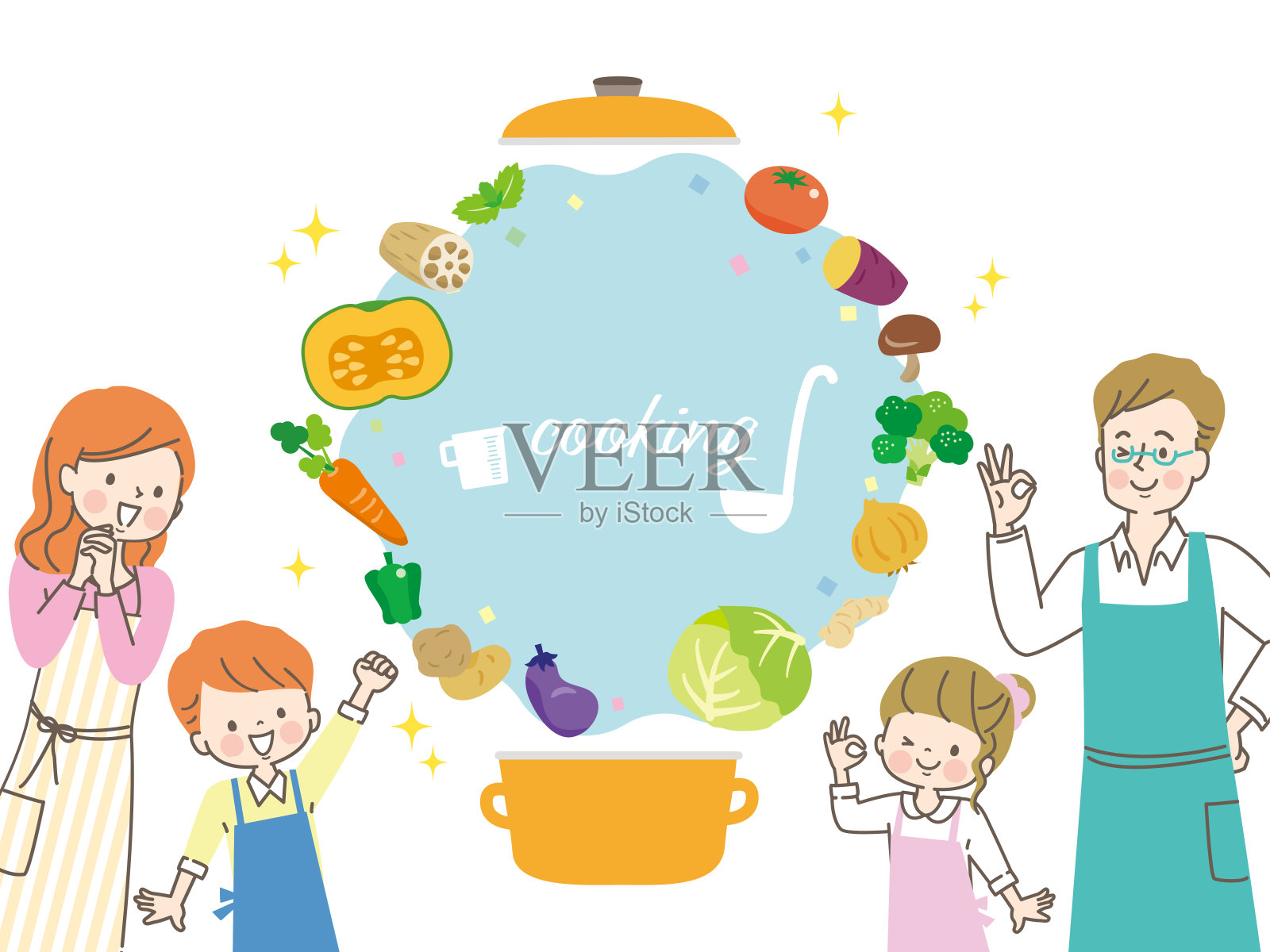 家庭烹饪图像插图设计模板素材