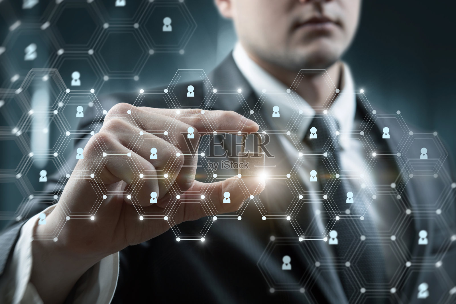 一种通信安全保护系统的概念。照片摄影图片