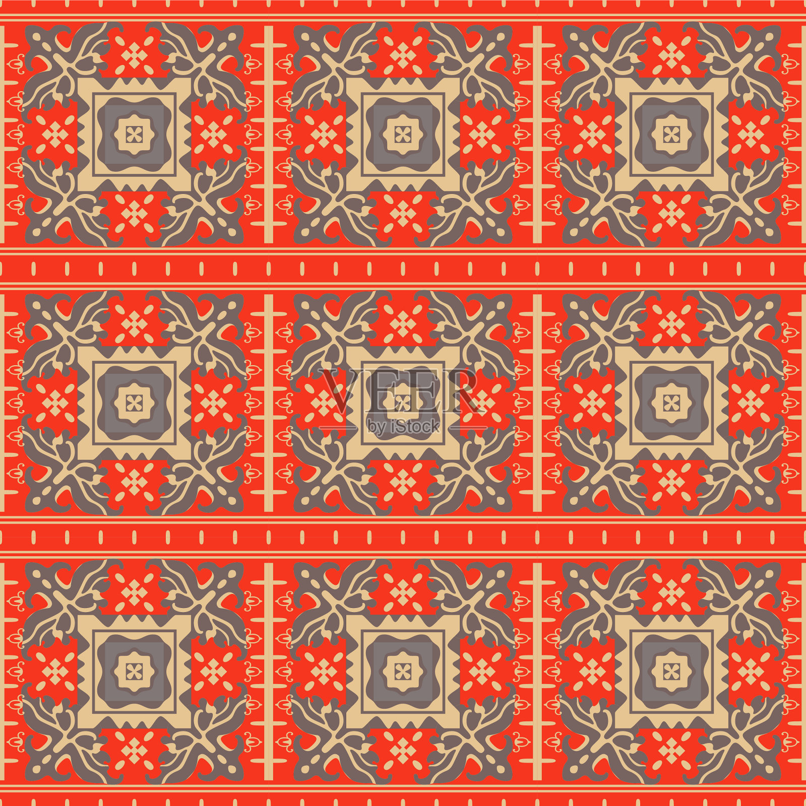 日本花方形瓷砖矢量无缝模式插画图片素材