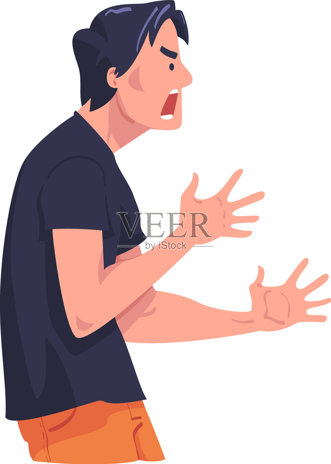 愤怒的人与人争吵，发生冲突设计元素图片