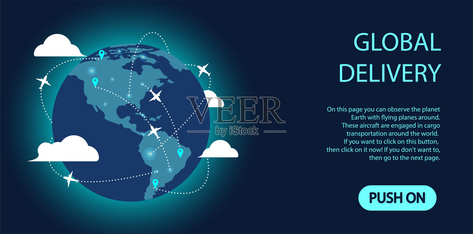 环游世界。全球空运服务遍布全球插画图片素材