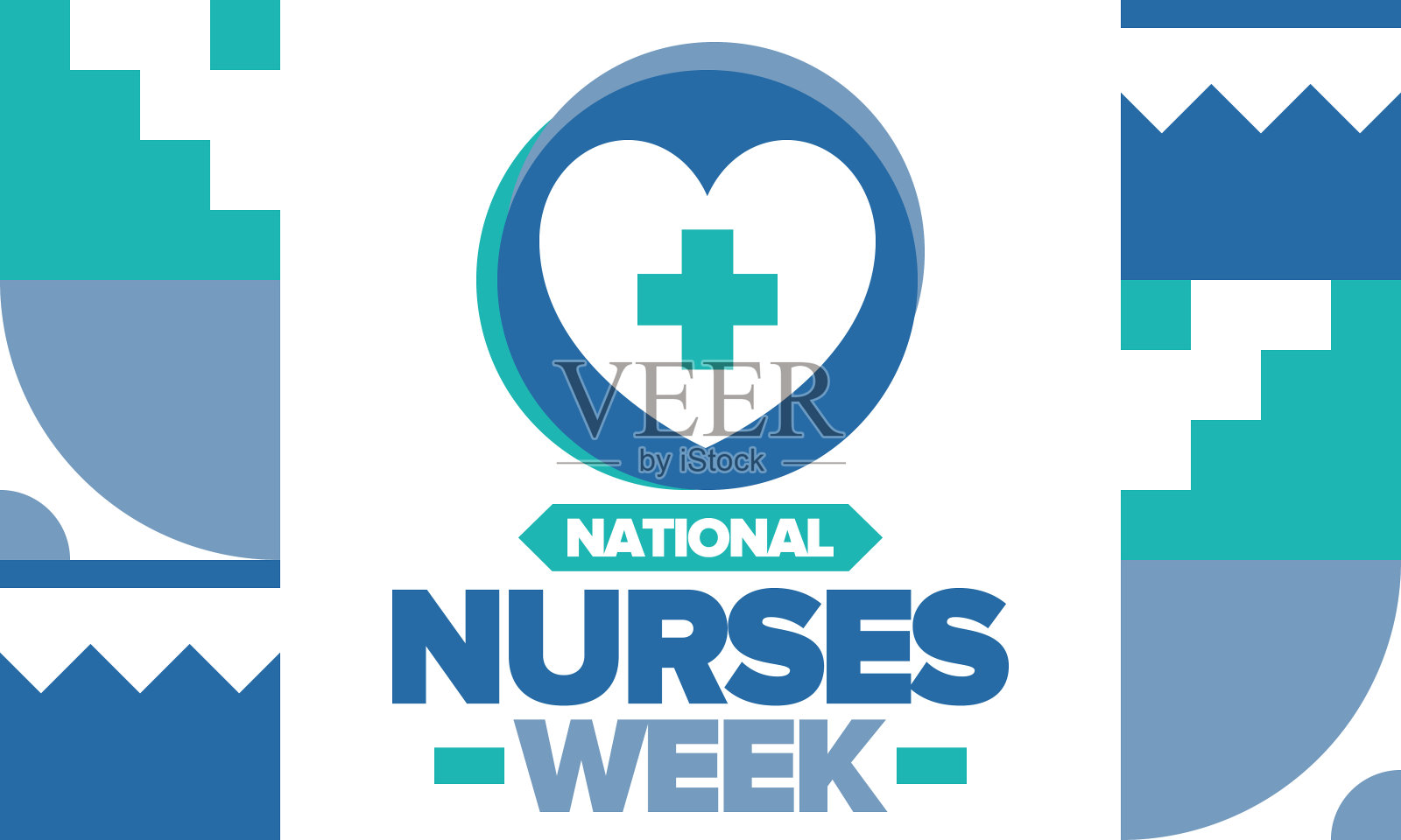 国家护士。医疗保健理念。对抗病毒和疾病。谢谢护士。向护士和医生致敬。在美国每年庆祝一次。向量的海报插画图片素材