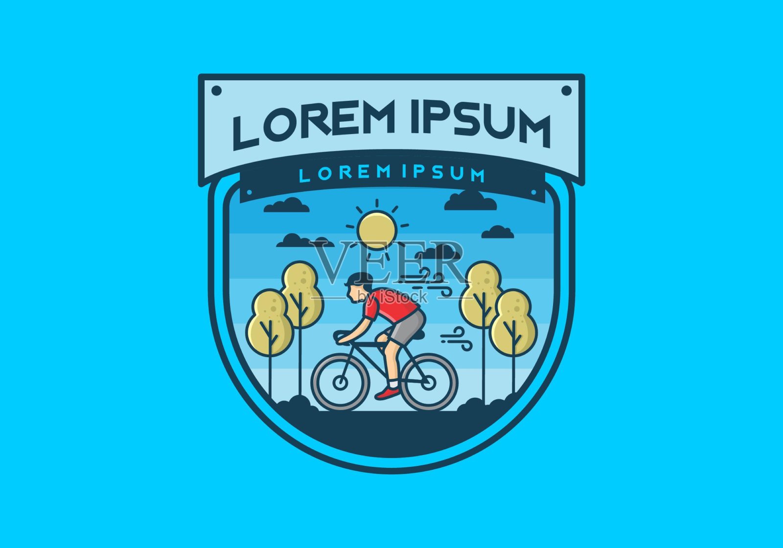 骑自行车的平面插图插画图片素材