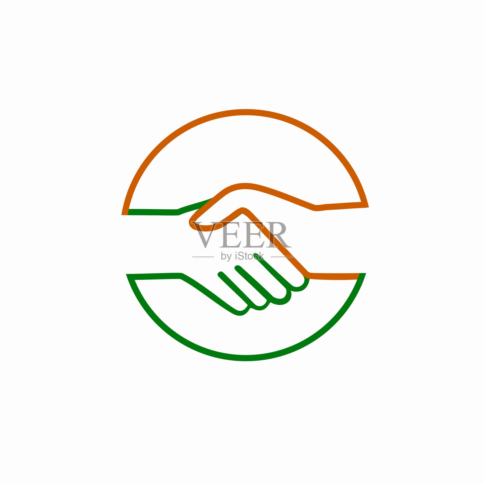 握手线图标，概念，业务伙伴欢迎标志在白色背景，黑色和白色兄弟在轮廓握手图标。矢量图形插画图片素材