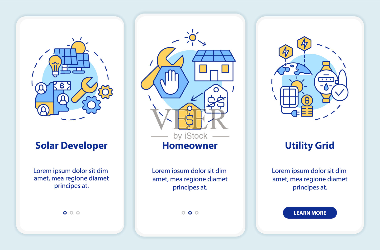 电力购买协议提供登机移动应用程序屏幕插画图片素材