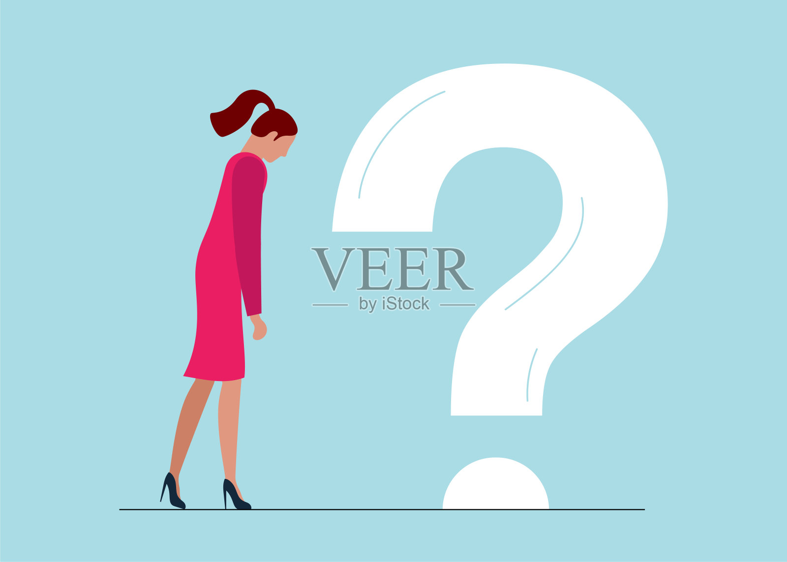 疲惫的年轻女商人，缺乏工作或生活激情插画图片素材