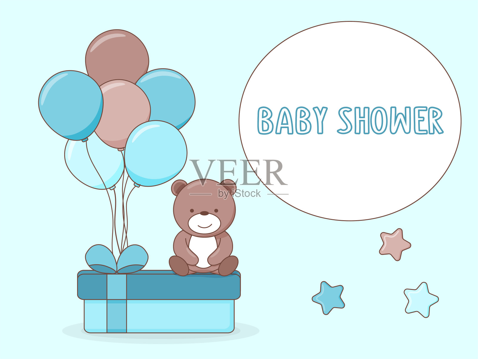 婴儿淋浴背景插画图片素材