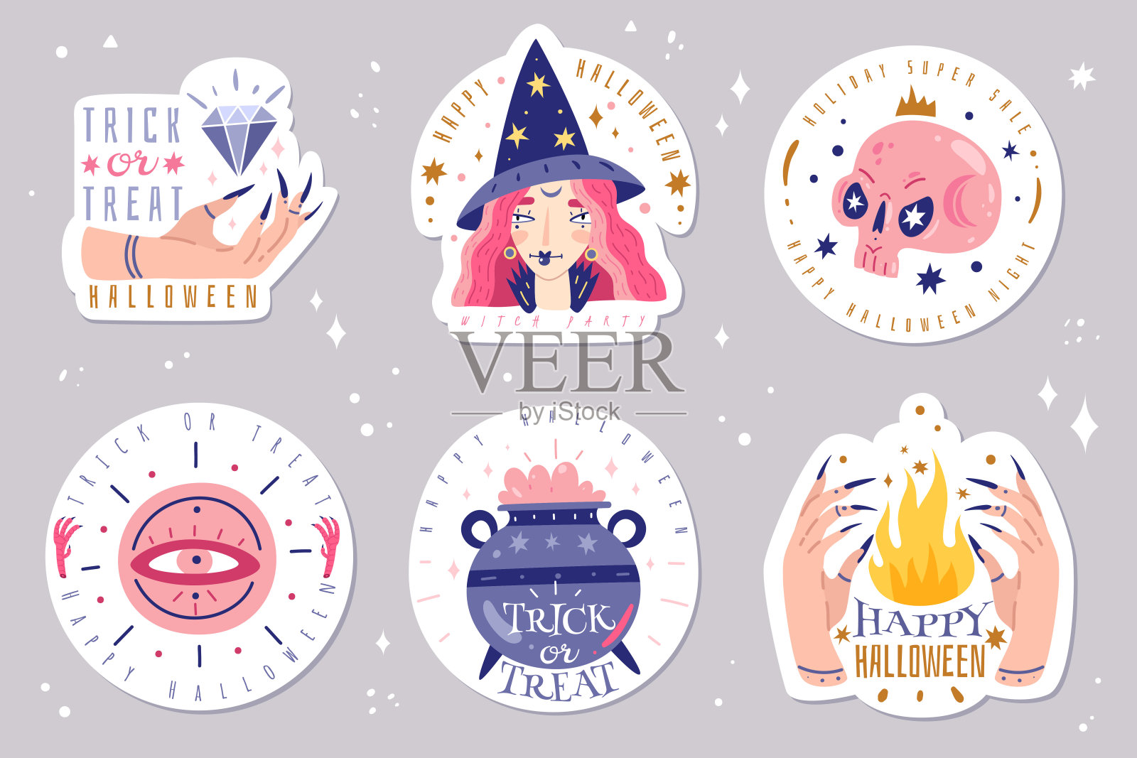 魔术图标涂鸦象征。神奇的涂鸦贴纸。巫师工作人员与手绘精神万圣节矢量插图。巫术神秘主义设计标志。完美的卡片，贴纸，印刷品设计元素图片