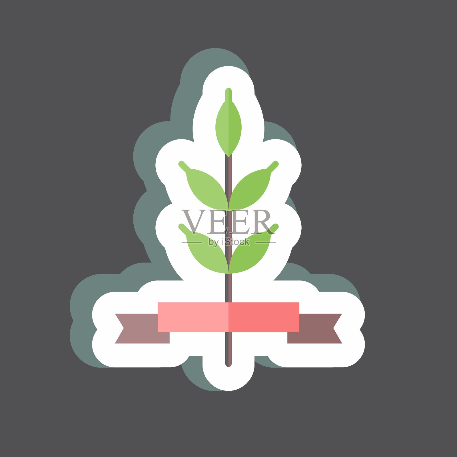 小麦贴纸在时尚孤立的黑色背景插画图片素材