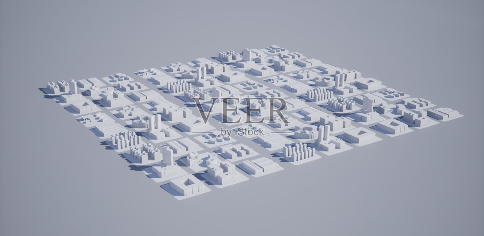 市中心建筑3D渲染模拟城市照片摄影图片