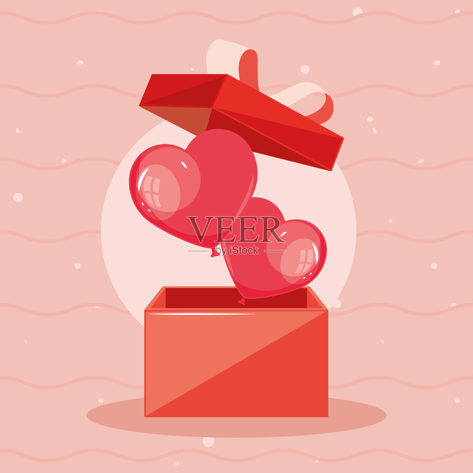 情人节的礼物是红心插画图片素材