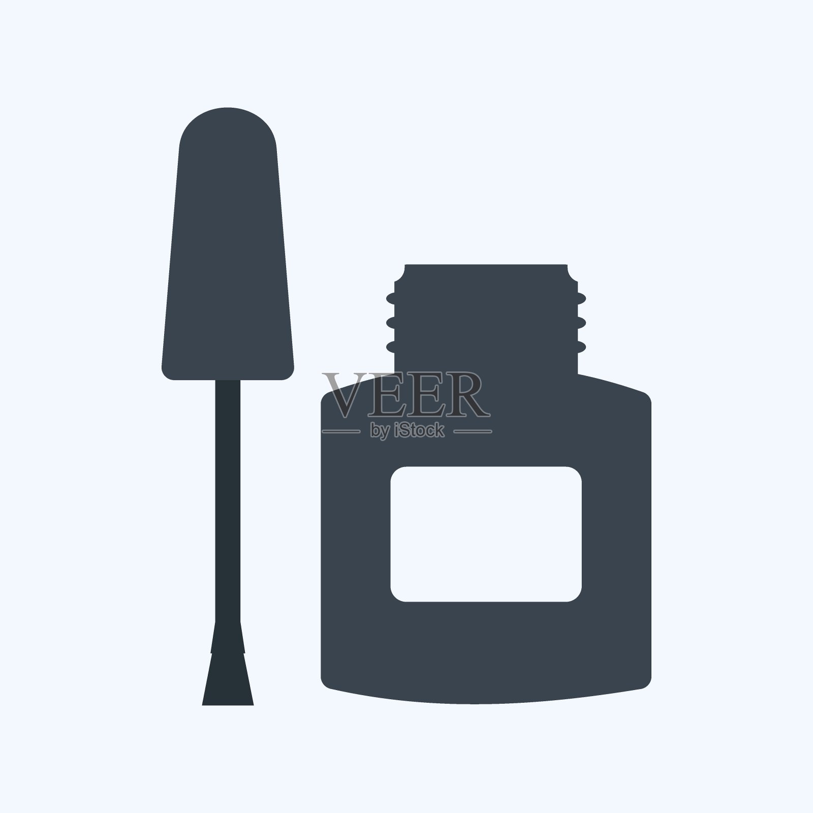 油墨移除图标在时尚字形风格孤立在软蓝色背景插画图片素材