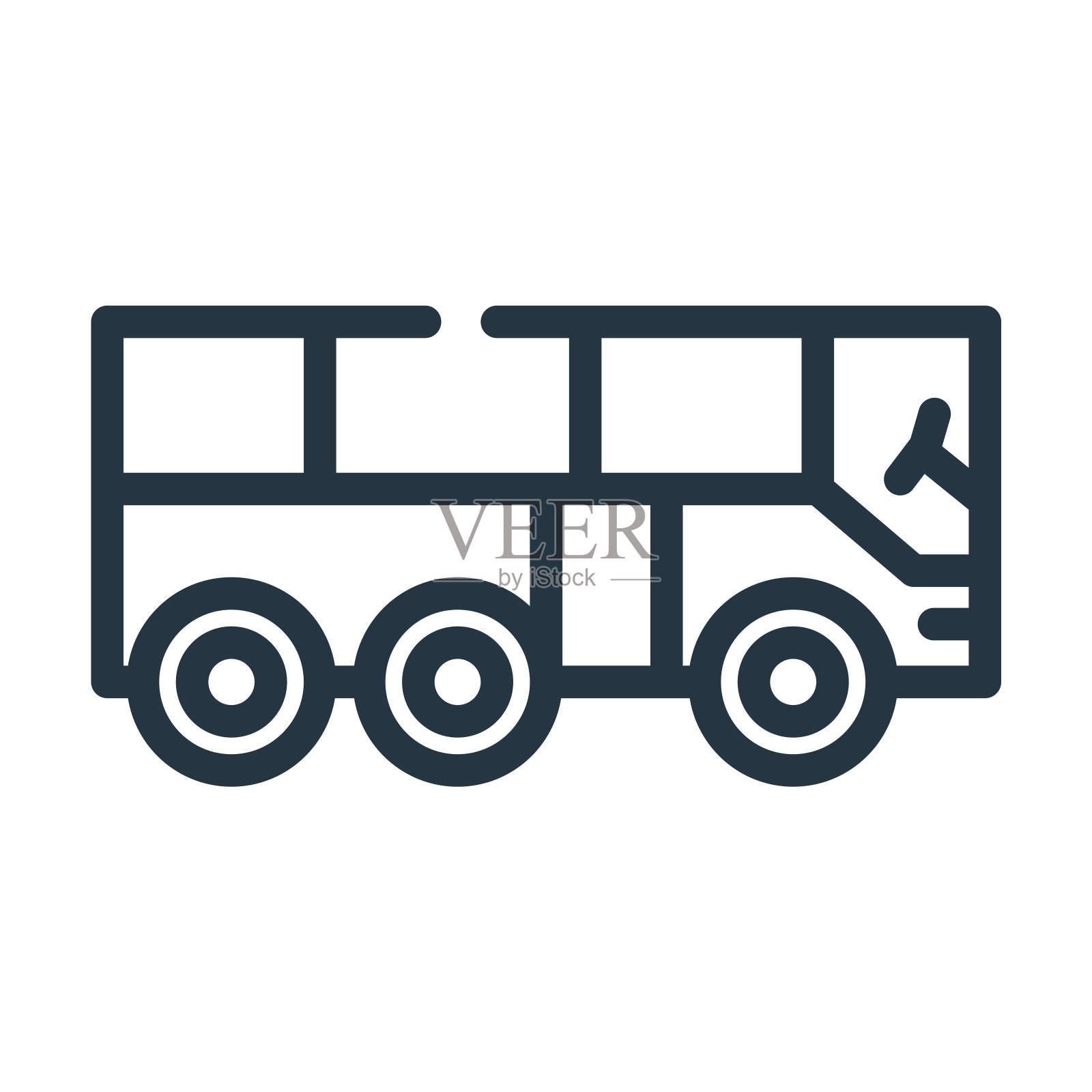 公共巴士细线图标。总线，运输线性图标从机械概念孤立的轮廓符号。矢量插图符号元素的网页设计和应用程序。插画图片素材