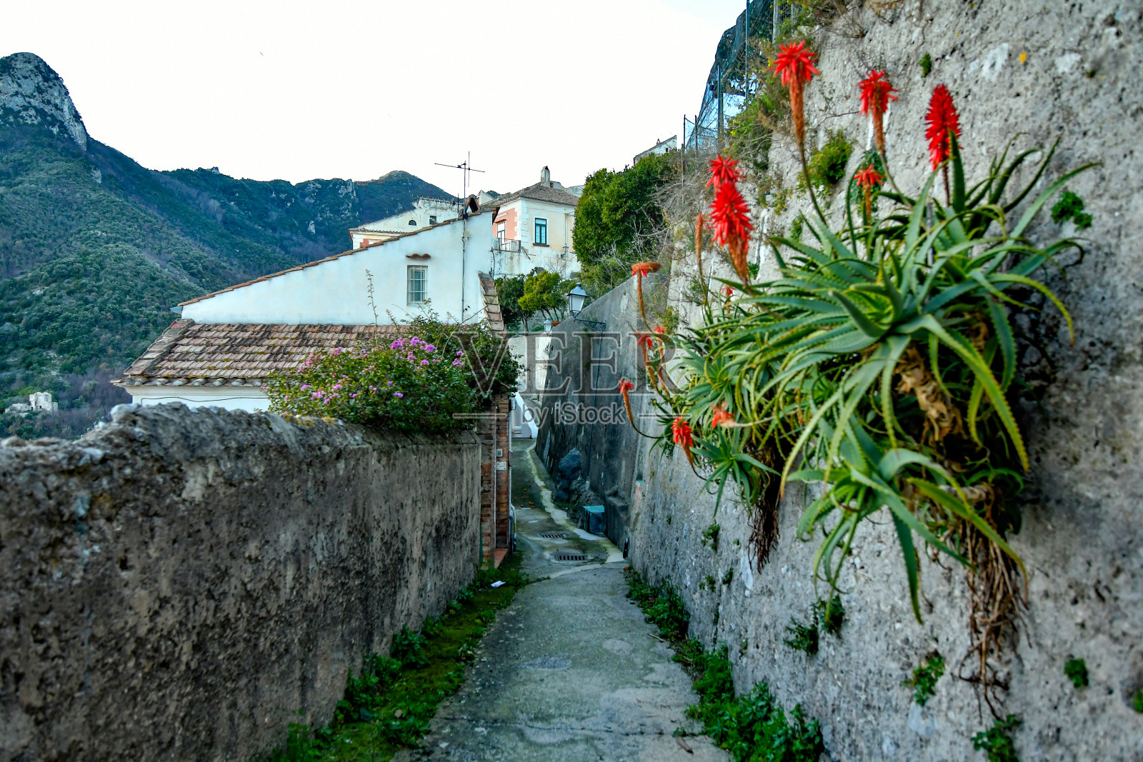 意大利阿马尔菲海岸的莱托村。照片摄影图片