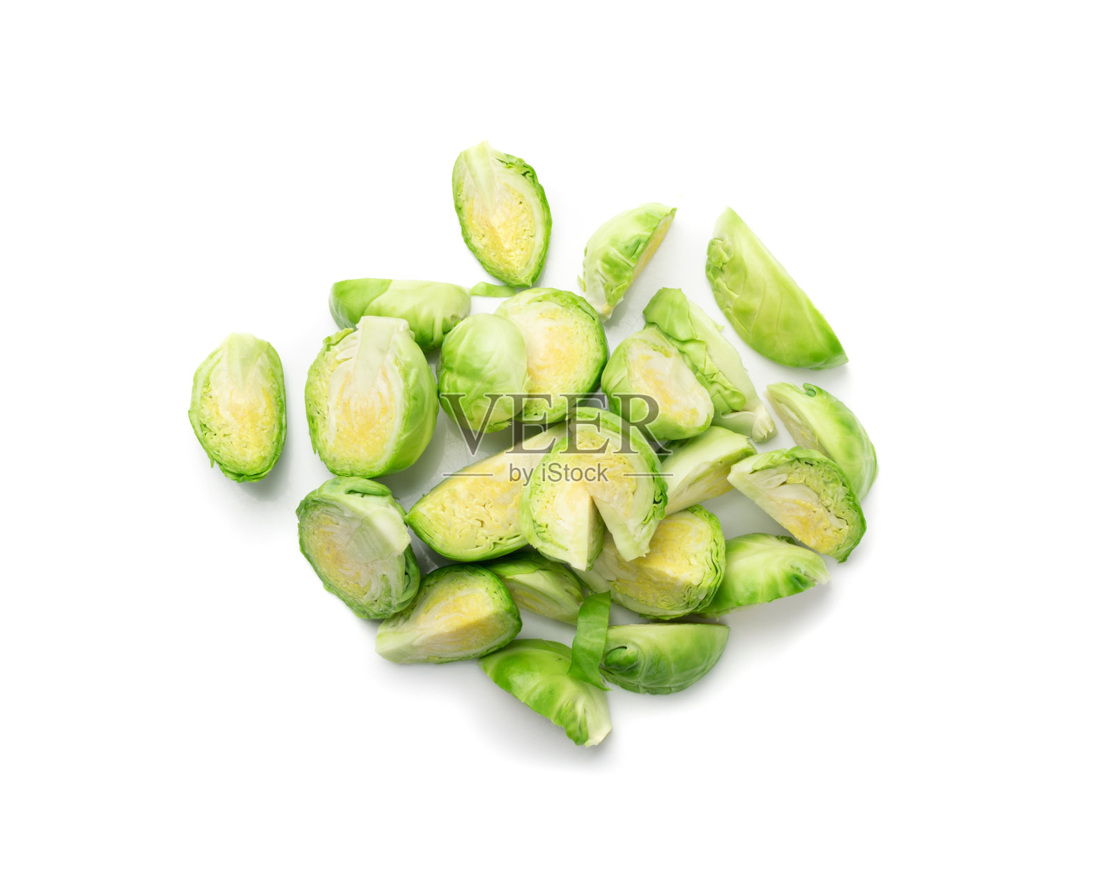 孤立的球芽甘蓝，甘蓝照片摄影图片