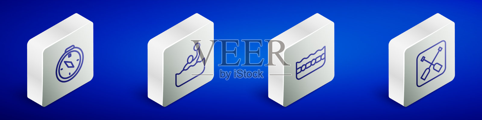 设置等距线罗经水球游泳图标素材