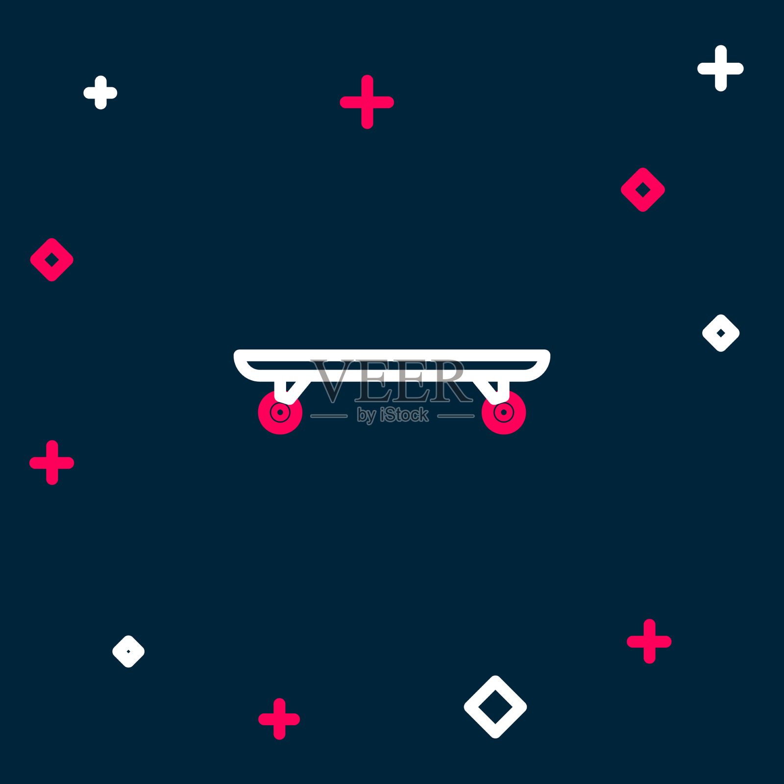 线长板或滑板巡洋舰图标孤立插画图片素材