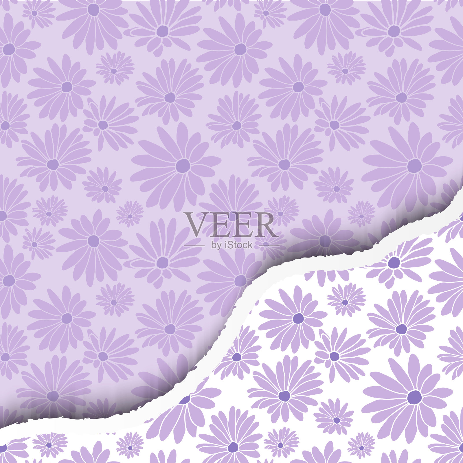 浅紫色花邀请背景边插画图片素材