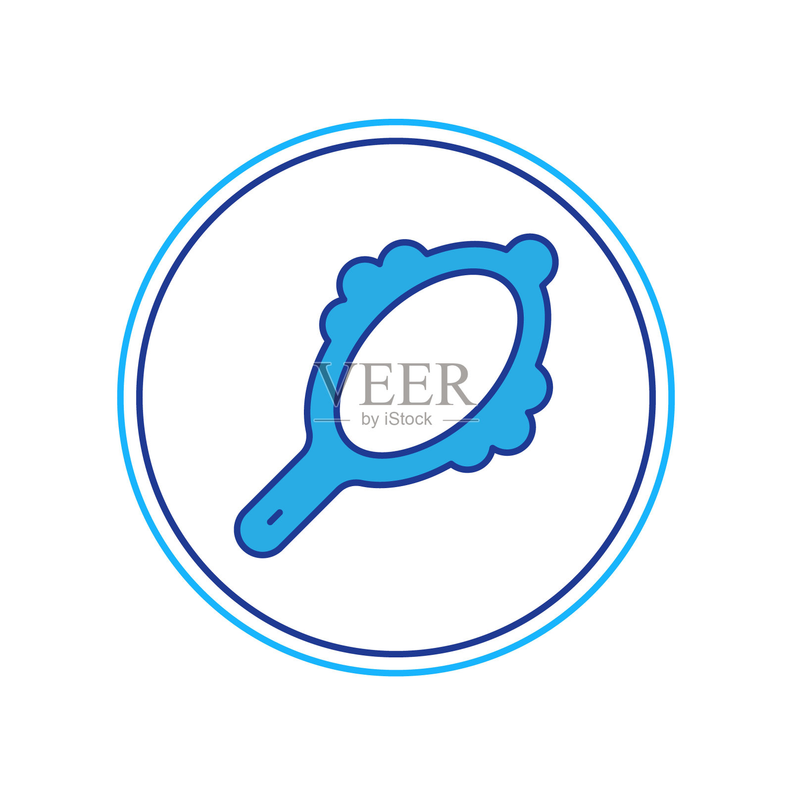 填充轮廓魔术手镜图标孤立在白色背景。向量插画图片素材