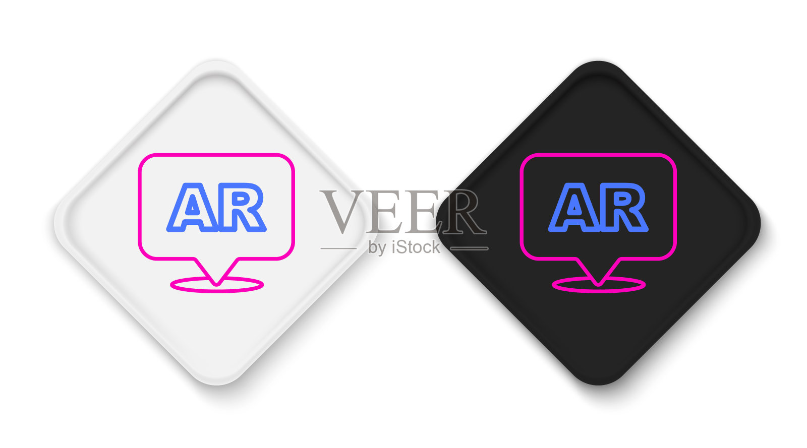 线增强现实AR图标孤立在白色背景。虚拟未来可穿戴设备。色彩斑斓的轮廓的概念。向量插画图片素材